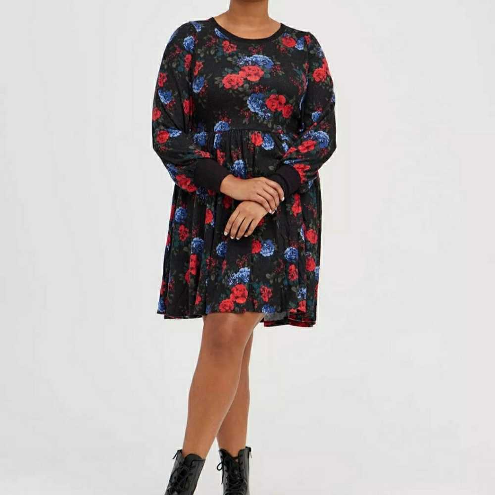 Torrid Floral Black Dress Size 3X